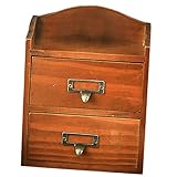 FUNNETOYU Schubladenbox aus Holz Multifunktionale Aufbewahrungsbox für Büro und Kosmetik Kompakter Organizer mit Mehreren Fächern Platzsparend für Schmuck Make Up und Kleinteile Vintage