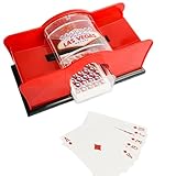 Kartenmischmaschine | Mischmaschine Karten | Kartenmischer Texas Hold em | Kartenmischmaschine Elektrische Kann 1–2 Kartendecks Mischen 23x11x11CM (Rot)