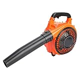 26cc Benzin Laubbläser, Luftgekühlter Zweitaktmotor Laubsauger Benzin, 7500r/min Blasrohr Laubbläser, 70 m/s Maximale Windleistung Laubbläser Schnurlos (Gelb)