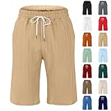 Warehouse Deals Angebote Herren Sommer Beach Shorts - Casual Sports Kurze Hosen Freizeithose Mit Taschen Sportshorts Klassischen Farben Elastische Hosen Mit Gummizug Fitness Shorts Herren
