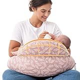 Momcozy Original Stillkissen zum Stillen, Pionier-Sicherheitszaun, breiteres Fütterungskissen für mehr Unterstützung für Mama und Baby, einfacheres Stillen und freihändige Passform, abnehmbarer