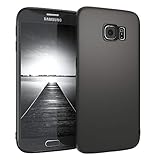 EAZY CASE Handyhülle Silikon mit Kameraschutz kompatibel mit Samsung Galaxy S6 Edge in schwarz matt, Ultra dünn, Slimcover, Silikonhülle, Hülle, Softcase, Backcover