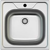 Edelstahl Einbauspüle & Spülbecken – moderne Küchenspüle mit Edelstahl Waschbecken, Siphon & Ausgussbecken, robustes Design (48x48x15)