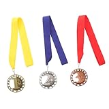 BCOATH 3 Stück Medaillen aus Langlebiger Legierung mit Halsband Auszeichnung für Sportwettkämpfe und Ehrungen Dekorative Medaillen für Schulsport als Siegerpreise für Fußball und Mehr