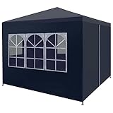 COHMIFY Partyzelt Festzelt Gartenpavillon Außenaktivitäten Zelt für Hochzeiten Grillpartys Festivals Usw Wasserfest und UV-beständig Klassischen und Eleganten Design Blau 300x300x255 cm