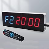 Digitales Intervall Workout Timer Uhr, LED Gym Stoppuhr, 10 Zoll Wanduhr mit Fernbedienung, Einstellbare Helligkeit für Boxen, Fitness, Küche