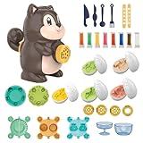 Knete Set Knetwerkzeug Für Kinder, Knete Zubehör Creation Frühstück Burger & Pasta, Formen Rollen Nudelholz, Kinderknete Kitchen Creations Teig Spielzeug Geschenk Für jungens Mädchen