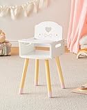 ROBOTIME Holz Puppenhochstuhl, mit festem Tablett für 16-18 Zoll Puppen, Puppenhochstuhl Möbel, Holz Möbel für fantasievolles Füttern, Ballet Fairy Serie – Rosa