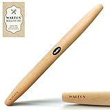 WALFOS Französischer Nudelholz-Teig-Roller zum Backen von Pizza-Teig, Kuchen- und Keks-Buchenholz-Nudelholz (43cm)