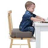 Czrrzl SitzerhöHung Stuhl Kind Flexible Waschbar Zerlegbar Tragbare PU Sitzerhöhung Kinder 2 Sicherheits Schnalle Rutschfeste Stuhlerhöhung Kinder Boostersitz für Zuhause Unterwegs(Grau)