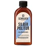 SCHRADER Silberpolitur glänzend - Silberpflege zum Polieren, als Silberreiniger zur Entfernung von Anlaufstellen - Poliermittel mit Carnaubawachs - 250 ml - Made in Germany