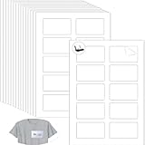 300 Stück Selbstklebend Namensaufkleber, Namensschild Handbeschriftbar, Namensetiketten für Kleidung, 80x50mm, Ablösbar Bedruckbare A4 Etiketten, für Laserdrucker