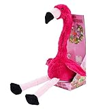 Kögler 76502 - Labertier Flamingo Peet, ca. 34,5 cm groß, nachsprechendes Plüschtier mit Wiedergabefunktion, plappert alles witzig nach und bewegt sich, batteriebetrieben