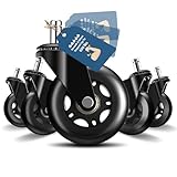 OfficeSpin Bürostuhlrollen Ersatzrollen, 5 Sätze Bürostuhlrollen für Holzböden und Teppiche (schwarz)