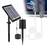 Ailgely Solar Teichbelüfter mit akku, 4W Solar Sauerstoffpumpe, 3 Modi Luftpumpe mit Rohr, 2 Luftblasensteine, kein Lärm, Solar Aquarium Sauerstoffpumpe, Teich Sauerstoffpumpe für Wasserzirkulation