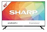 SHARP 40FG6EA Android Smart TV 102 cm (40 Zoll), Sprachsteuerung per Google Assistant, Chromecast, Bluetooth, 2X HDMI, 2X USB, Dolby Audio, Active Motion 400