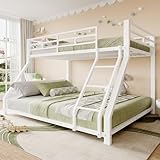 Lcoho Etagenbett, (90x200 cm, 140x200 cm), Geländer, Stufe, en747 Zertifiziert, ohne Matratze, Metall (Weiß)