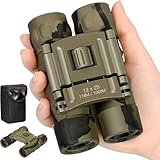BJNN Fernglas 12x25 Fernglas Erwachsene HD Faltbares Binoculars mit BAK4-Prisma und FMC für Vogelbeobachtung Jagd Wandern Reisen Konzerte