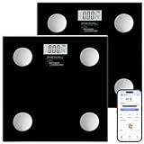 newgen medicals Personen-Waage: 2er-Set 17in1-Glas-Körperanalysewaagen, App für iOS & Android, 180 kg (Personal-Waage, Diagnose)