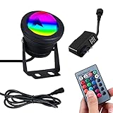 Richsing LED Strahler 12W RGB LED Strahler Außen Mit Fernbedienung, 16 Farben Farbwechse Gartenbeleuchtung Spotlight, IP67 Wasserdicht LED Spots für Poolbeleuchtung, Hinterhof, Garage, Flur