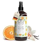 Belly® Hundeparfüm – Duftspray für Hunde & Welpen –250ml– Parfüm für Hunde mit Vanille & Orange – Spray gegen Geruch – pH-neutral – Fellpflege & Hundepflege