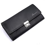 Benthill Kellner Geldbörse Leder - Echtleder Kellnerportemonnaie mit RFID Schutz - XXL Robuste Kellnerbörse - Profi Kellner-Geldbeutel, Farbe:Schwarz