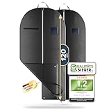 FiRiO® 2 x Premium Kleidersack - BIS 50% DICKERES MATERIAL - Faltbare Kleidersack Reisetasche - Business Anzugtasche - Atmungsaktive Kleiderhülle für Reise & Aufbewahrung - Kleidersäcke 120x60cm