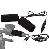 Motorrad Heizgriff, 5V beheizter Lenkerwärmer, USB-betriebener Handgriffwärmer, Lenkerheizungsgriffe mit 3-Gang-Temperatur für Fahrräder, Roller