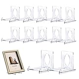 12pcs Acrylic Stand Plate Stand,Transparent Picture Stand Display Stand Plate,Adjustable Decorative Plate Holder Plate Stand,for Photo Displays, Plates, Frames, Cookbooks, Place Cards