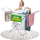 VELORA ® Wäscheständer Silber 18 m Trockenfläche - Wäscheständer platzsparend mit rutschfesten Füßen - Klappbarer Flügelwäscheständer - Wäschetrockner