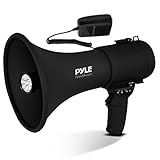 Megaphone Speaker with Built-in Rechargeable Battery, LED Lights, Siren Alarm Mode & Adjustable Volume Control