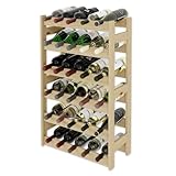 Lenmar, Weinregal aus Holz für Flaschen, Natur, RW-1, Wein, Flaschenregal, Kellerregal, Regale, Flaschenhalter (Natur, RW-1-30, 86 x 53 x 25, 6 liegen, für 30 Flaschen)