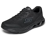 Skechers Glide Step Vortex Avalin Herren-Sneaker, Schwarz/Schwarz, 10 X-Wide