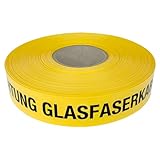 PremSecure Trassenwarnband Achtung Glasfaserkabel Glasfaser 250m Erdkabel Lichtwellenleiter Warnband Trassierband schwarz gelb