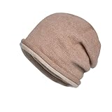 Strickmützen Für Damen Winter - Beanie Mütze Damen Winter - Jersey Mütze Damen Wollmütze Schwarz Baumwollmütze Dünn Weiche Wollmützen Beanie-Mütze Unisex Warme Strickmützen Laufmütze