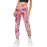 Dünne Jogginghose Damen Sommer Hohe Taille Freizeithose Damen Lang Sommer Herbst Baggy Trainingshose mit Kordelzug Sporthose Damen Lang Locker Frauen Fitnesshose