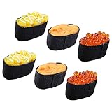 ERINGOGO 6 Stück Realistische Sushi Modelle Teilig Lebensechte Fake Food Dekoration Fotorequisiten für Party Hochzeit Essen Display und Lernen