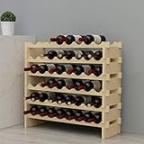 sogesfurniture Weinregal Flaschenregal mit 6 Ebenen für 48 Flaschen Wein Holzregal Weinhalter Weinständer Flaschenständer für Küche, Esszimmer, Bar, 90x30x81cm, BHEU-BY-WS6848M