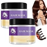 Kollagen-Haarmaske, Kollagen- Und Keratin-Haarmaske, Haarmaske Für Strapaziertes Haar, Tiefenwirksame Haarmaske, Stärkt, Macht Das Haar Geschmeidig Und Geschmeidig (2Pcs)