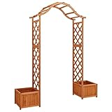 vidaXL Tannenholz Massiv Garten Pergola mit Blumenkasten Rosenbogen Torbogen Rankhilfe Spalier Rankgitter Pflanzkübel Blumenkübel Blumenkasten