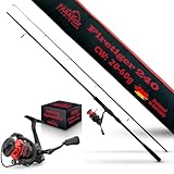 Paradox Fishing Firetiger Spinnrute mit Rolle I 2,4m 20-60g mit 4000 Rolle I Spinnruten perfekt für Hecht Rute - Angelrute Hecht Hechtrute Hecht Spinnrute