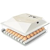 TRIOCOTTAGE Brutautomat 56 Eier Inkubator mit Automatisches Eierwenden,Externe Wasserbefüllung,Automatische Temperaturkontrolle für Bruteier Hühner,Wachtel,Gänse,Brutmaschine,Brutapparat Geflügel.