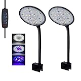 2 Stück Aquarium Clip Licht, 7W USB Mini Vollspektrum LED Beleuchtung für Aquarien, Clip-on Aquarium Lampe mit 3 Beleuchtungsmodi für Aquarien mit weniger