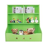 Armanyya Kinderaufbewahrungs-Organisator 3-stöckiges Bücherregal Home Organization Toy Bookcase Spielzeug Bücher Aufbewahrung Kinder Ordnungssystem für Spielzeug und Bücher 79x37x83cm Hellgrün