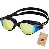 Siproch Schwimmbrille für Herren und Damen, Anti-Beschlag, UV-Schutz Verstellbar Komfort Profi Schwimmbrillen für Erwachsene Jugendliche, Schwarz