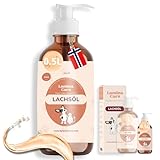 Lamina Care - Lachsöl Hunde, Angereichert mit Omega 3 & 6, EPA & DHA, Fortschrittliche Formel für Starke Gelenke, gesunde Haut und Glänzendes Fell, Natürliches Lachsöl Katze (500ml)