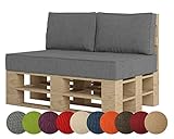chilly pilley Palettenkissen Palettenauflage Palettenpolster Sitzkissen Rückenlehne Kaltschaum Schaumflocken Füllung viele Größen und Farben (3er Set, Grau)