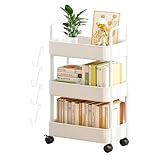 wiroouia Rollwagen Kunststoff Servierwagen Aufbewahrungswagen Küchenwagen Multifunktionswagen Mobile Aufbewahrungsbox Mit Rädern, Allzweckwagen Für Büro, Wohnzimmer, Küche
