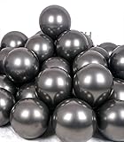 AULE Schwarze Luftballons Metallic Helium: 50 Stück 12 Zoll Luftballon Schwarz Ballons Latex Geburtstagsdeko für Graduation Junggesellenabschied Halloween Deko