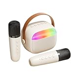 summina Mini-Karaoke-Maschine, kabelloses Mikrofon und Lautsprecher, mit 2 Mikrofonen, Geschenke für Geburtstagsfeier, Schreibtisch, KTV-Set für Zuhause im Freien